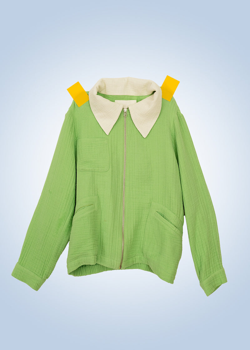 v-jacket-green-100-cotton-wide-collar-unisex-eco-friendly-bomber-jacket