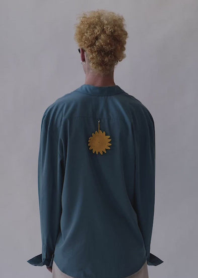 100% Tencel Unisex Oversize Sustainable Blue Sun Shirt