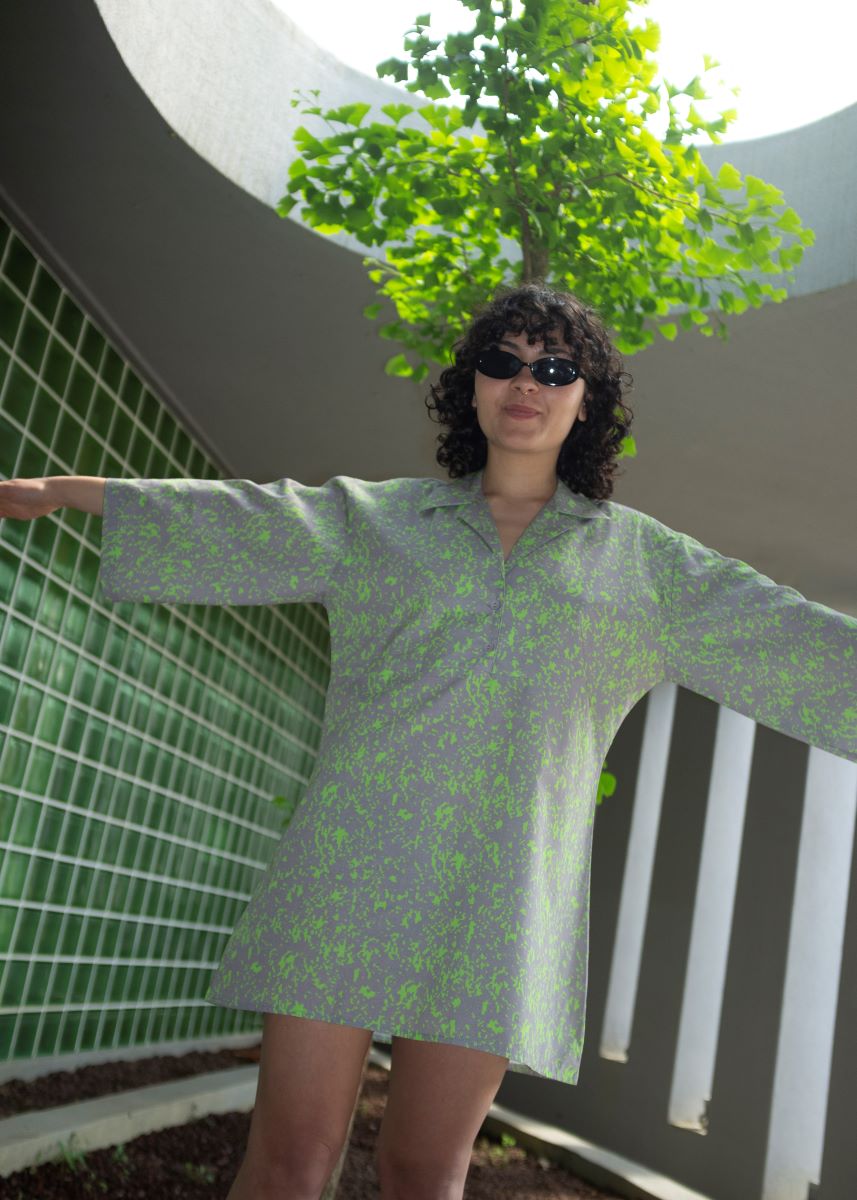 vatka-void-shirt-dress-Wide-elbow-length-sleeves-100-cotton-grey-and-green-sustainable-eco-friendly-every-dresses-min